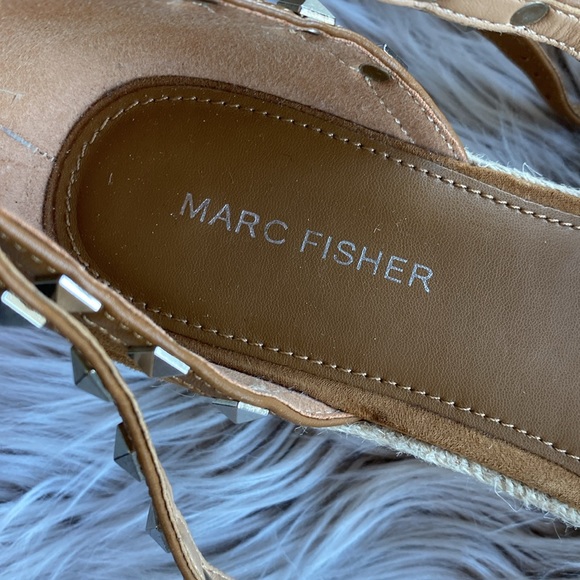 Marc Fisher Jazlyn Espadrille Strappy Studded Wrap Wedge Heel Sandals 8 - Picture 4 of 10